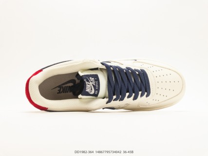 Nike Air Force 1 Low x Stussy Cream Navy Red DD1982-364 1:1 Rep view 3