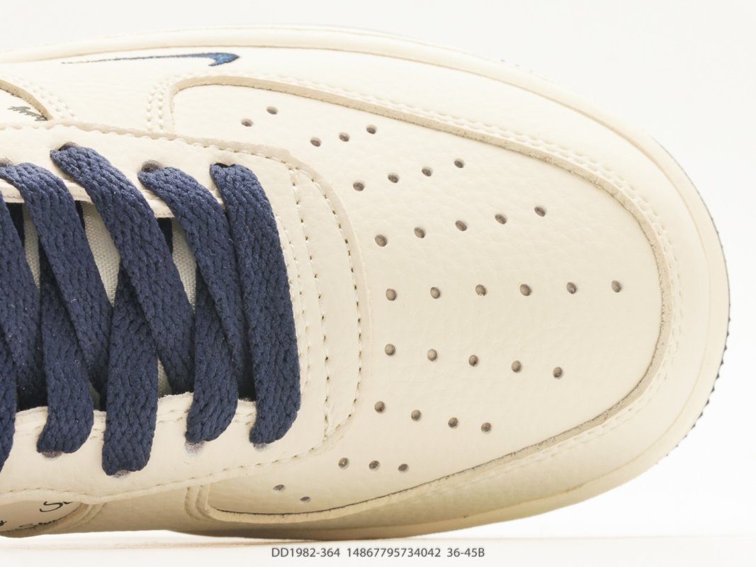 Nike Air Force 1 Low x Stussy Cream Navy Red DD1982-364 1:1 Rep view