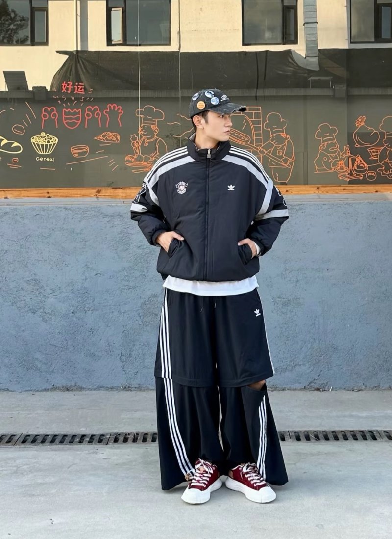 Adidas Vintage Navy White Stripe Track Jacket view