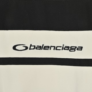 Balenciaga Cream Black Colorblock Zip Jacket view 12