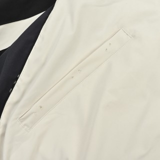 Balenciaga Cream Black Colorblock Zip Jacket view 13