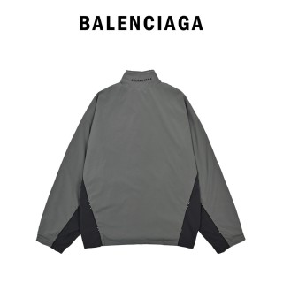 Balenciaga Cream Black Colorblock Zip Jacket view 2