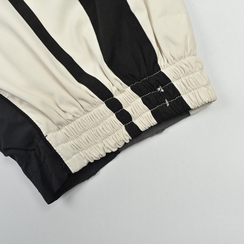 Balenciaga Cream Black Colorblock Zip Jacket view