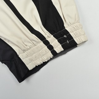 Balenciaga Cream Black Colorblock Zip Jacket view 7