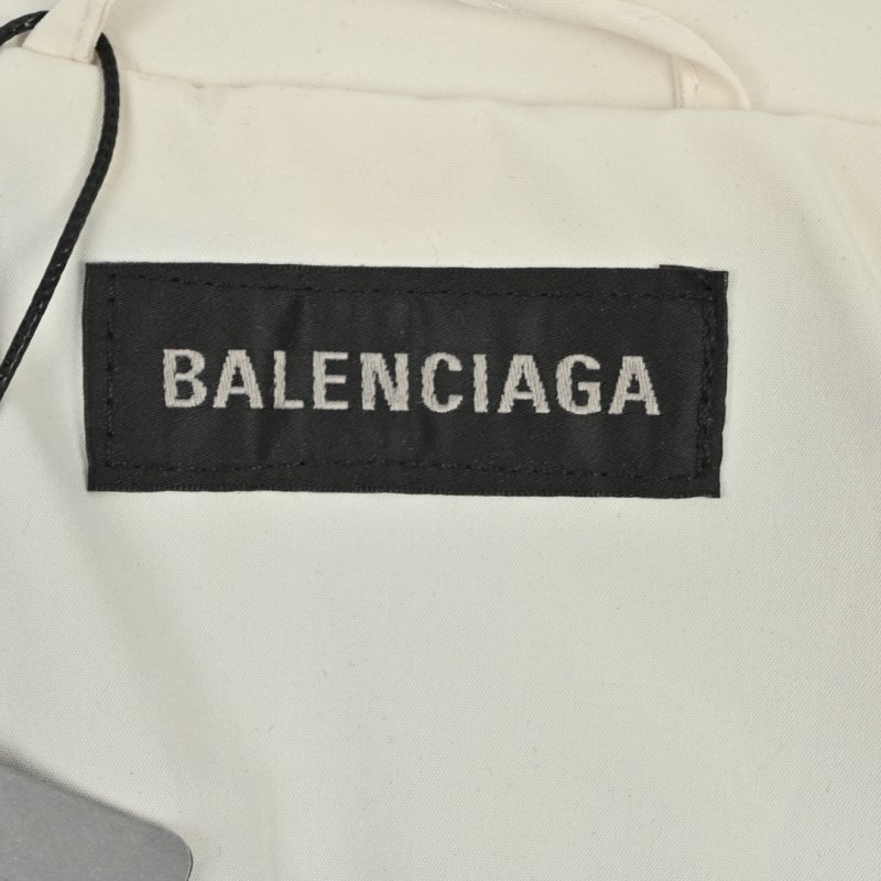 Balenciaga Cream Black Colorblock Zip Jacket view