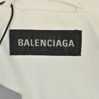 Balenciaga Cream Black Colorblock Zip Jacket view 10