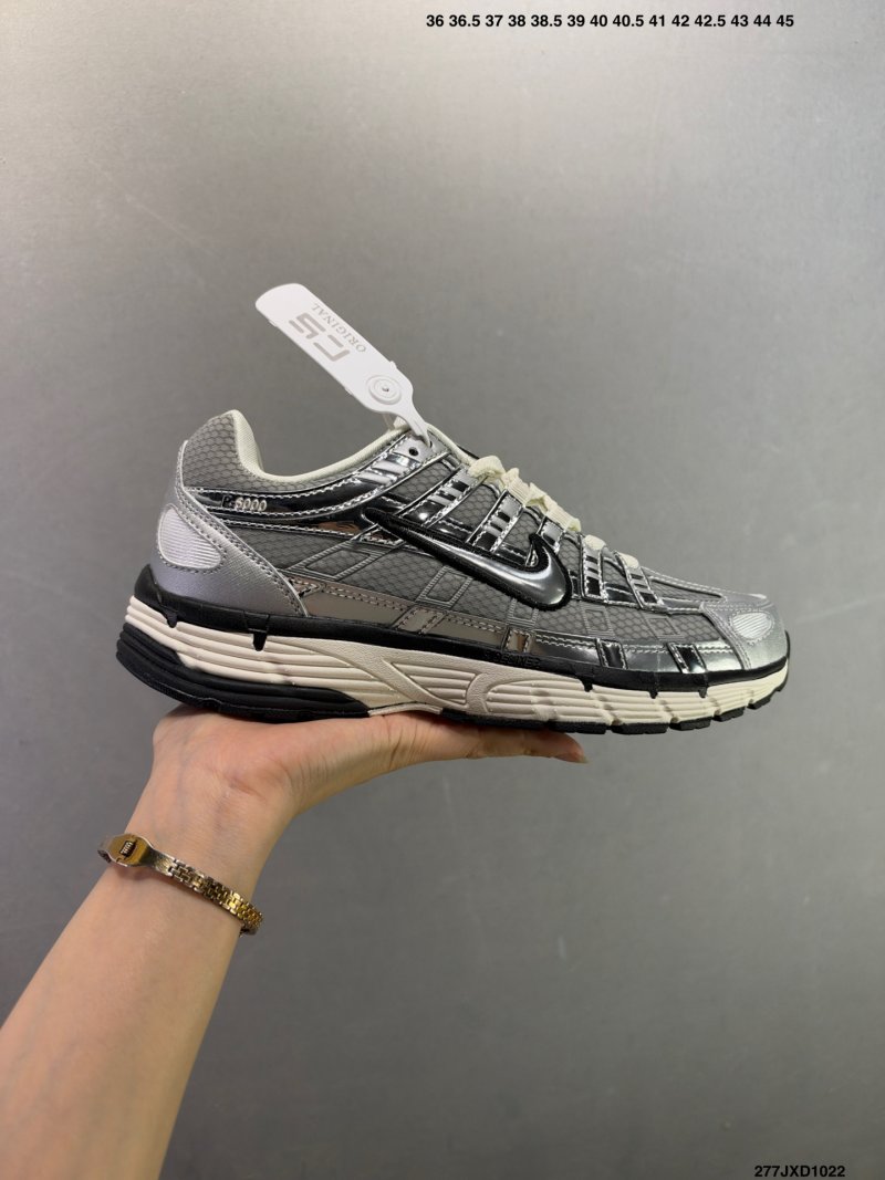 Nike P-6000 White Red Black Swoosh Millennium Running Shoe view