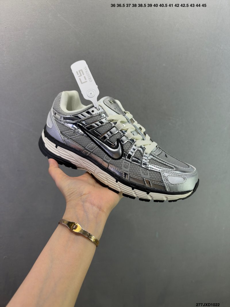 Nike P-6000 White Red Black Swoosh Millennium Running Shoe view