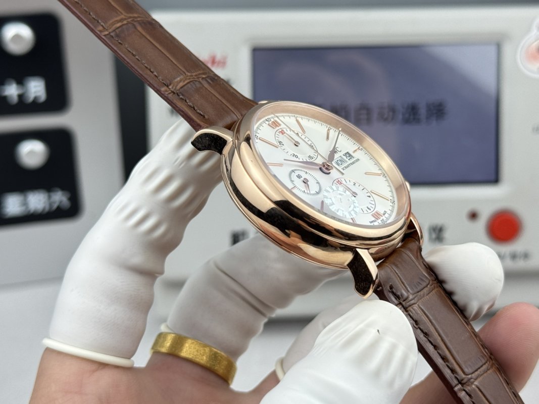 IWC Portofino Chronograph 42mm Rose Gold White Dial view