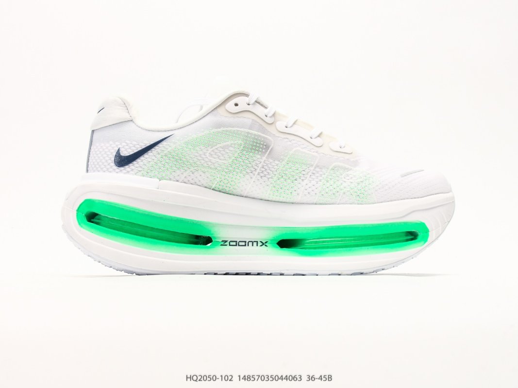 Nike Vomero Premium White Neon Green ReactX Running Shoe view