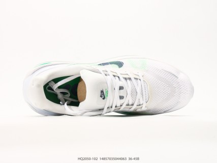 Nike Vomero Premium White Neon Green ReactX Running Shoe view 3