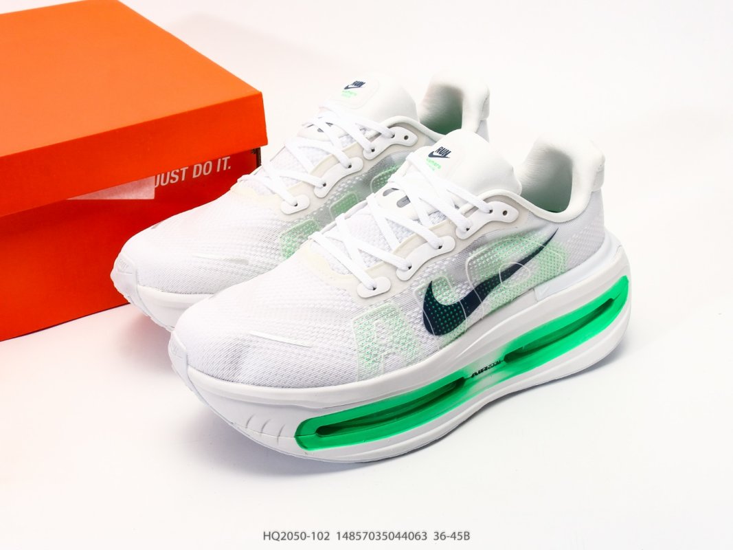 Nike Vomero Premium White Neon Green ReactX Running Shoe view