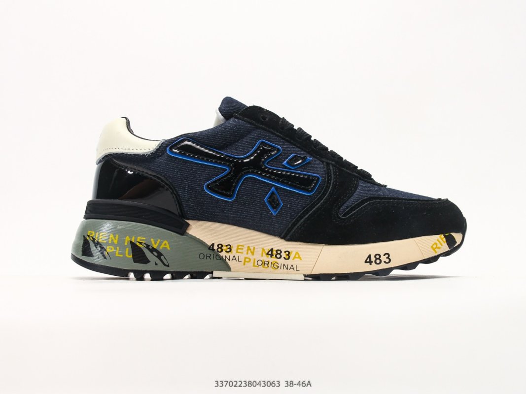 Premiata Mick Navy Blue Cream Contrast Casual Sneaker view
