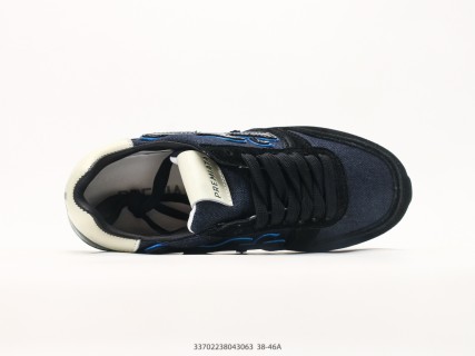 Premiata Mick Navy Blue Cream Contrast Casual Sneaker view 3