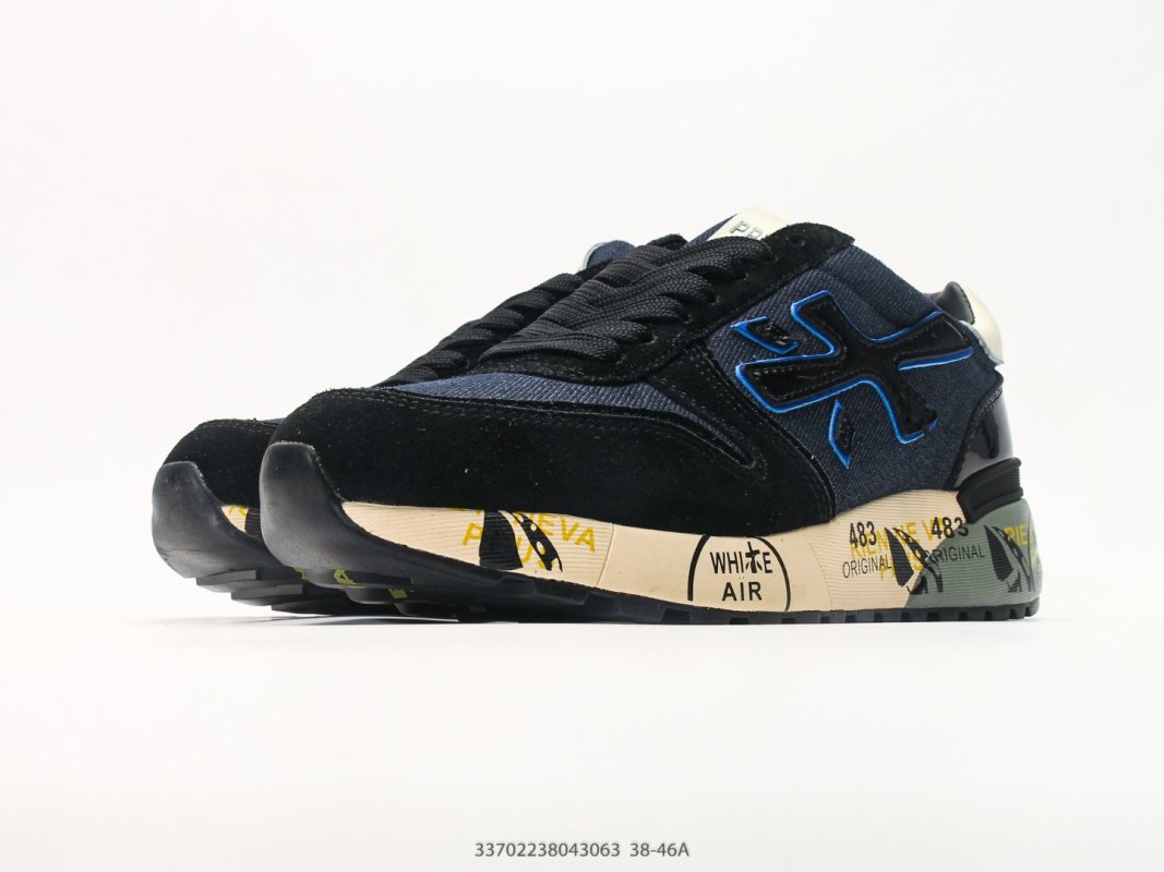 Premiata Mick Navy Blue Cream Contrast Casual Sneaker view