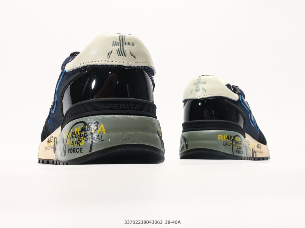 Premiata Mick Navy Blue Cream Contrast Casual Sneaker view