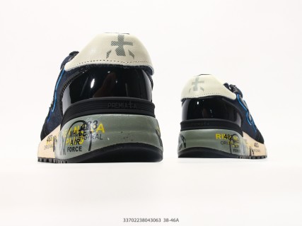 Premiata Mick Navy Blue Cream Contrast Casual Sneaker view 6
