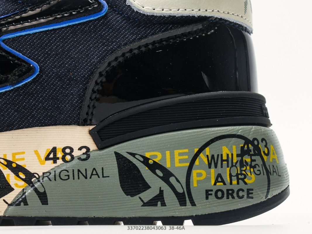 Premiata Mick Navy Blue Cream Contrast Casual Sneaker view
