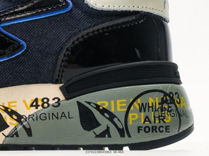 Premiata Mick Navy Blue Cream Contrast Casual Sneaker view 7