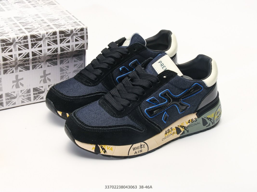 Premiata Mick Navy Blue Cream Contrast Casual Sneaker view