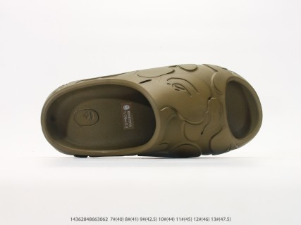 Bape Ape Head EVA Slides Olive Green view 4
