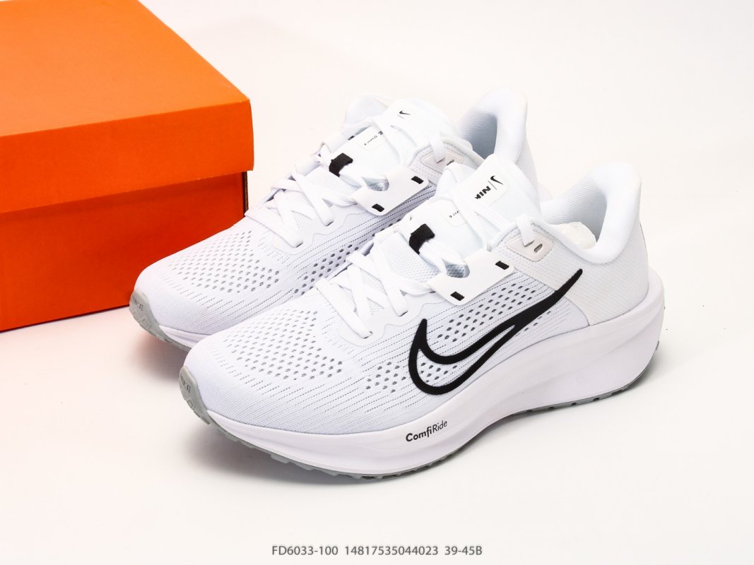 Nike Quest 6 White Black Mesh Running Shoe view