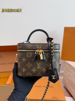 Louis Vuitton Monogram Vanity Chain Box Bag Replica - Golden Hardware