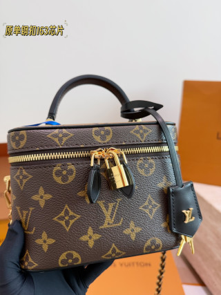Louis Vuitton Monogram Vanity Chain Box Bag Replica - Golden Hardware view 5