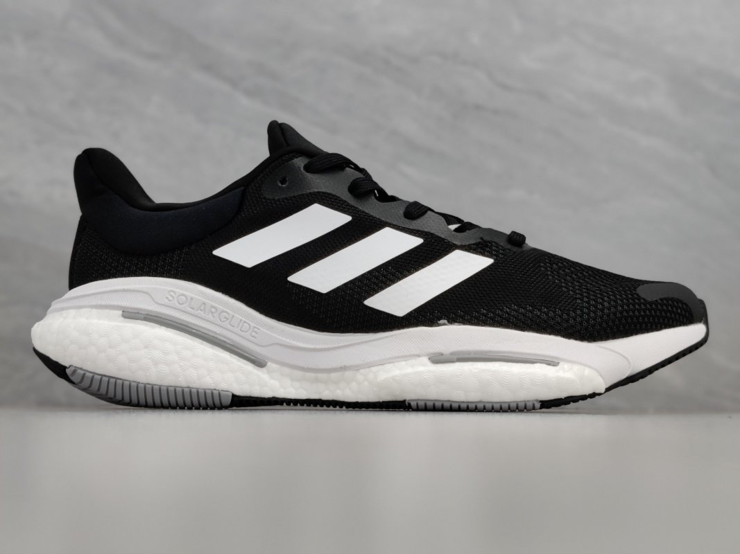 Adidas Solar Glide 5 Boost Black White Running Shoe view