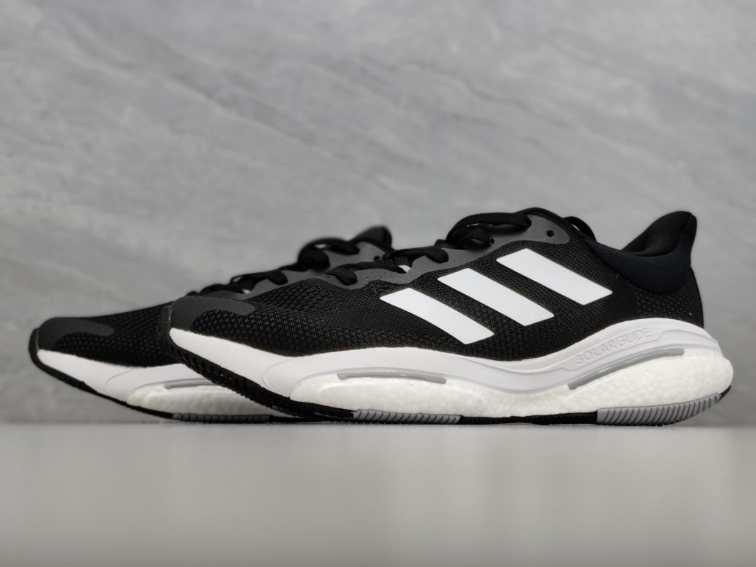 Adidas Solar Glide 5 Boost Black White Running Shoe view
