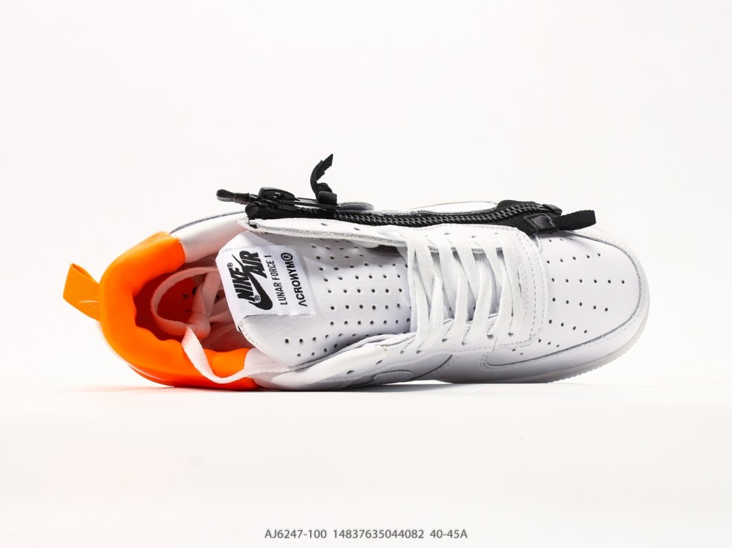 Nike Lunar Force 1 Acronym White Black Zip view