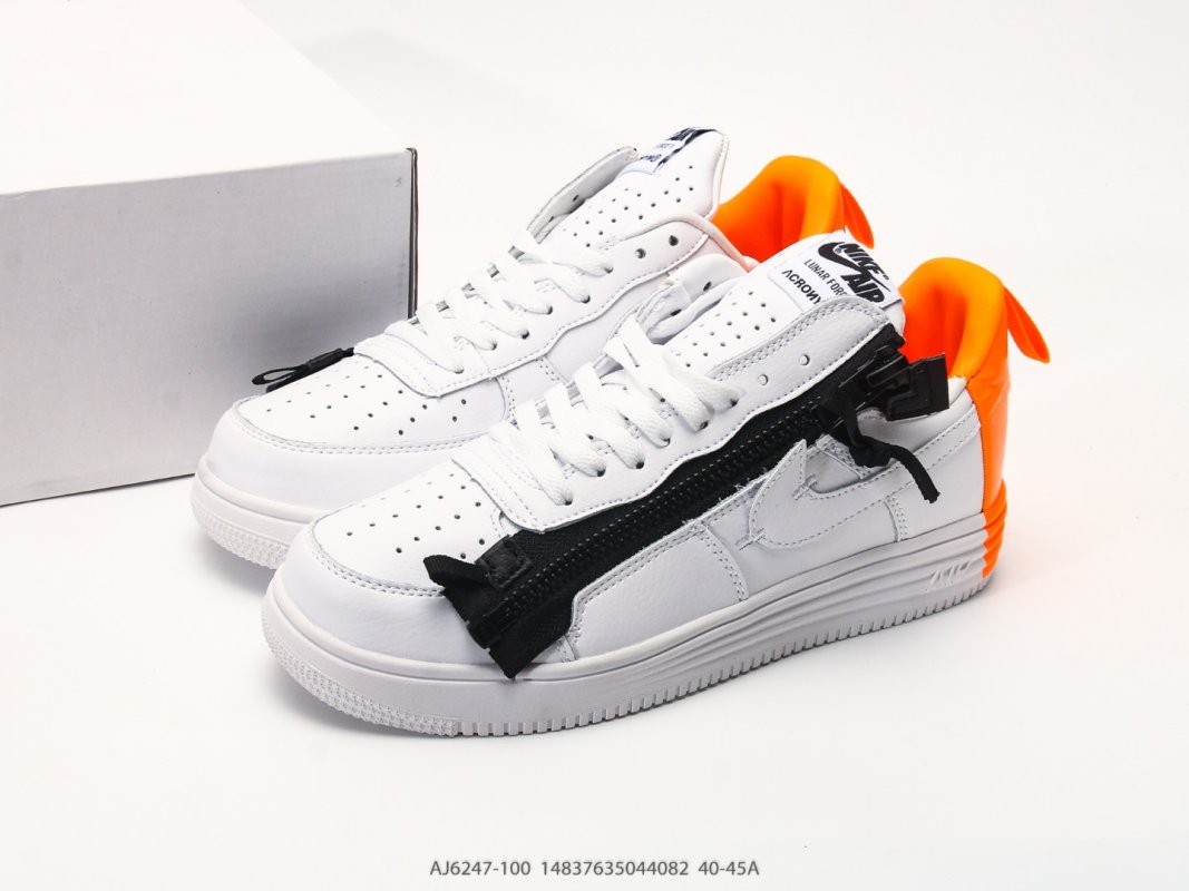 Nike Lunar Force 1 Acronym White Black Zip view