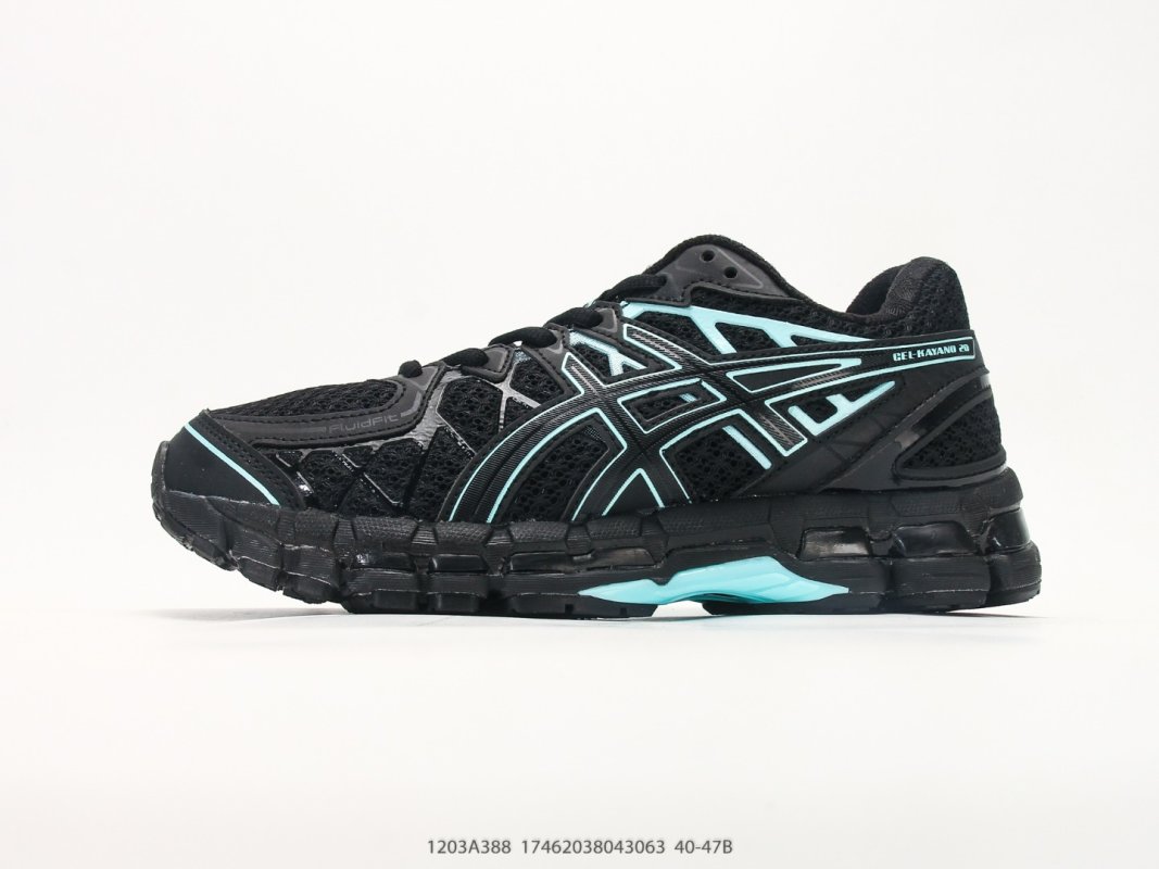 Asics GEL-Kayano 20 Black Cyan Running Shoe