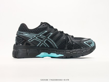 Asics GEL-Kayano 20 Black Cyan Running Shoe view 2