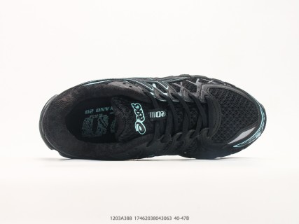 Asics GEL-Kayano 20 Black Cyan Running Shoe view 3