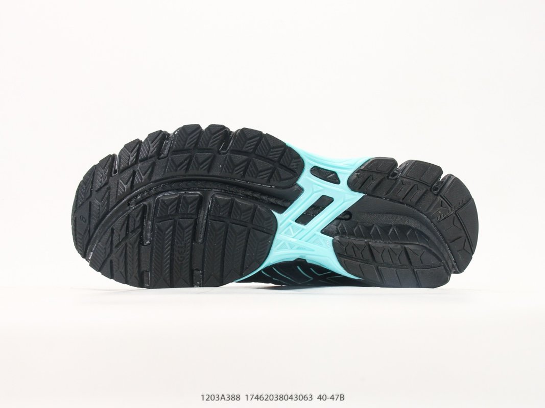 Asics GEL-Kayano 20 Black Cyan Running Shoe view