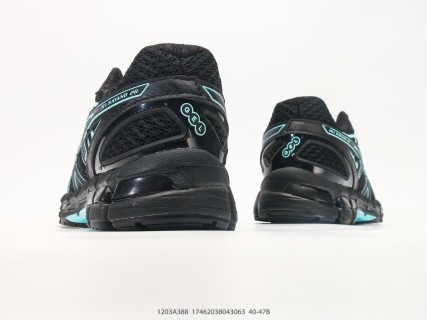 Asics GEL-Kayano 20 Black Cyan Running Shoe view 6