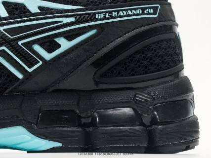 Asics GEL-Kayano 20 Black Cyan Running Shoe view 7