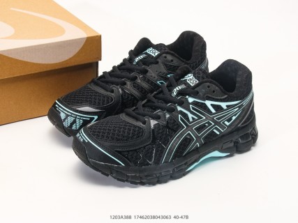 Asics GEL-Kayano 20 Black Cyan Running Shoe view 9