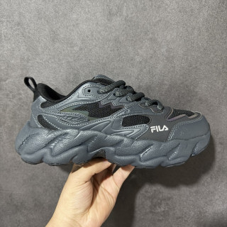 FILA FERN Chunky Dad Shoe Grey Black Low Top view 2