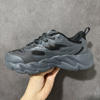 FILA FERN Chunky Dad Shoe Grey Black Low Top view 3