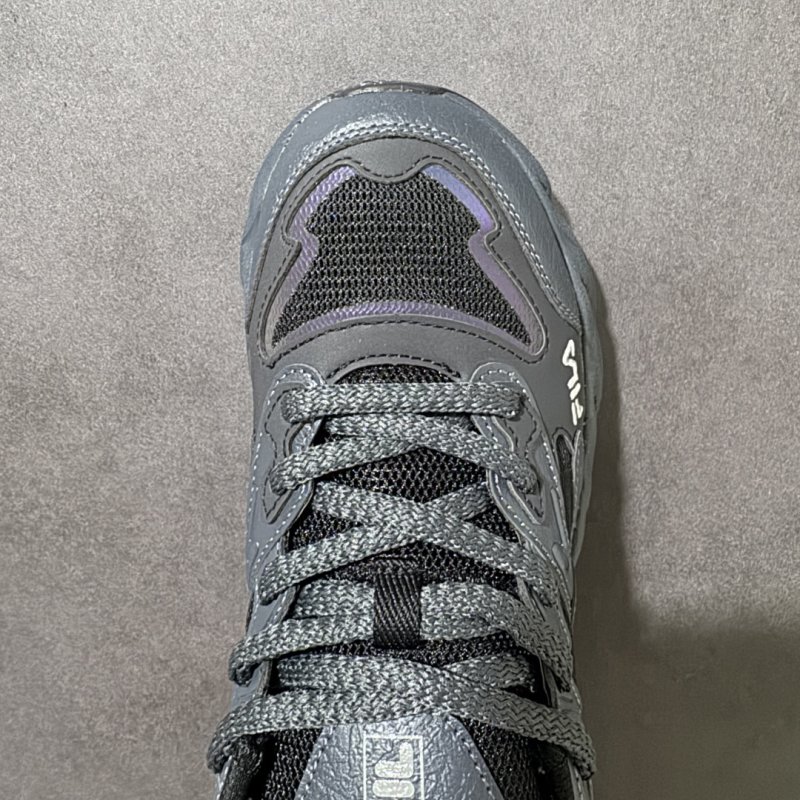 FILA FERN Chunky Dad Shoe Grey Black Low Top view