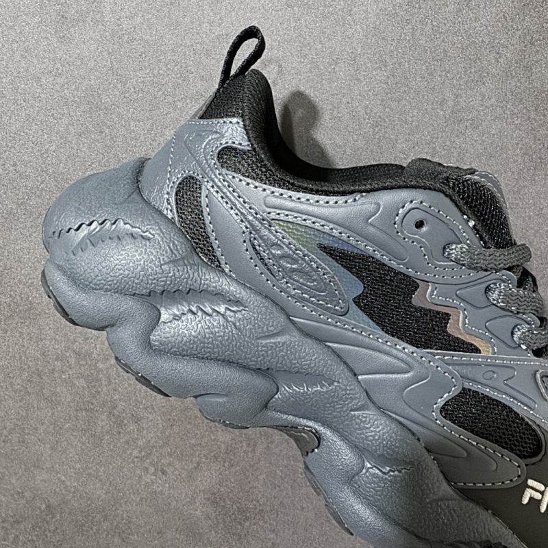 FILA FERN Chunky Dad Shoe Grey Black Low Top view