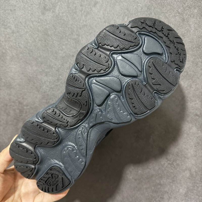 FILA FERN Chunky Dad Shoe Grey Black Low Top view