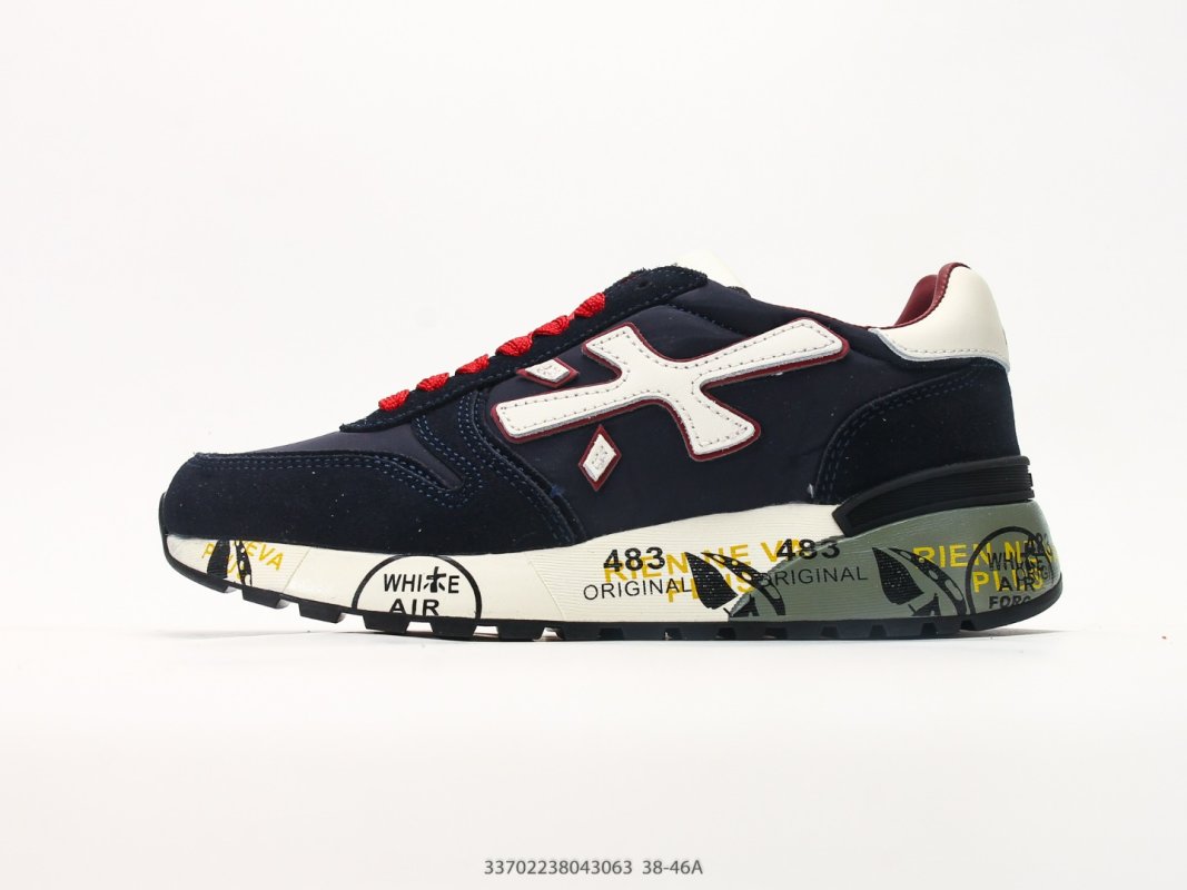 Premiata Mick Navy Cream Red Colorblock Sneaker