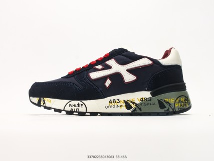 Premiata Mick Navy Cream Red Colorblock Sneaker
