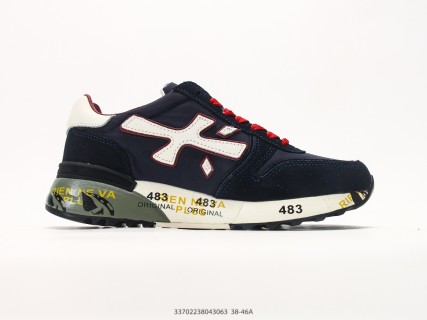 Premiata Mick Navy Cream Red Colorblock Sneaker view 2