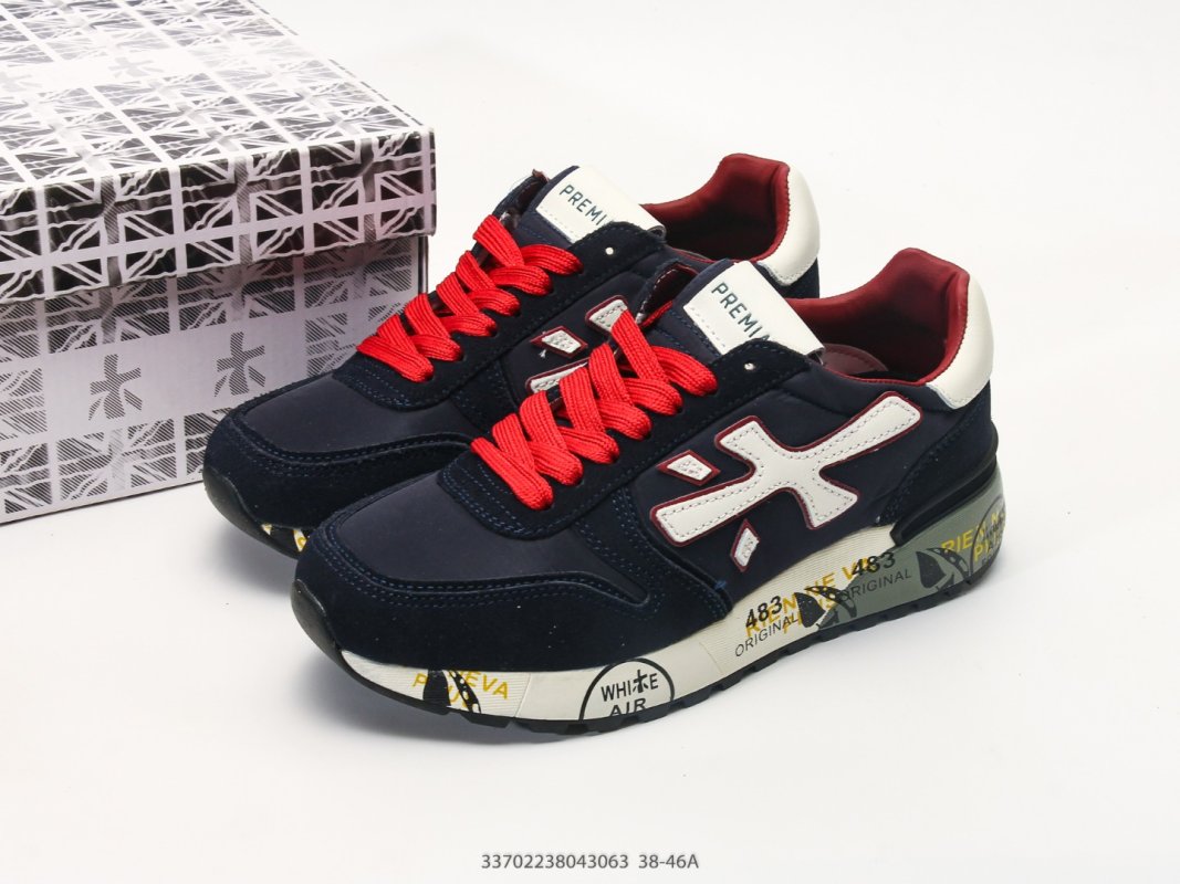 Premiata Mick Navy Cream Red Colorblock Sneaker view