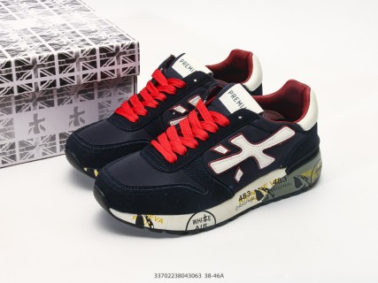 Premiata Mick Navy Cream Red Colorblock Sneaker view 9