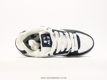 MLB Chunky Liner Low Top Navy White Monogram Sneaker view 3